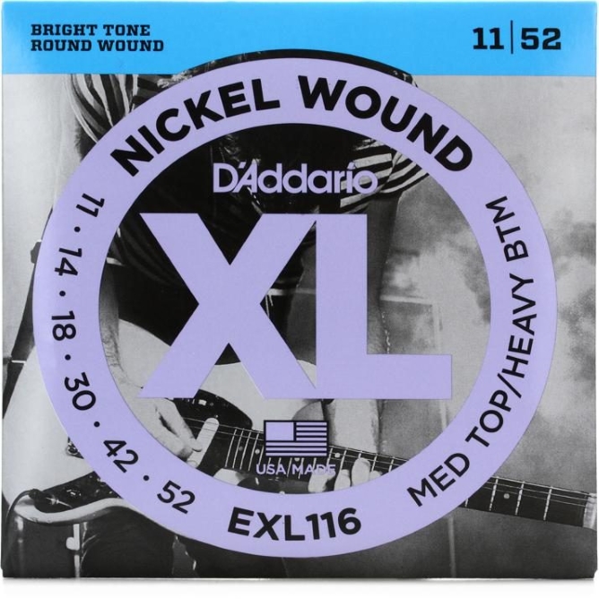 D'Addario EXL116 XL Nickel Wound 電結他弦線（11‑52 混合規格）
