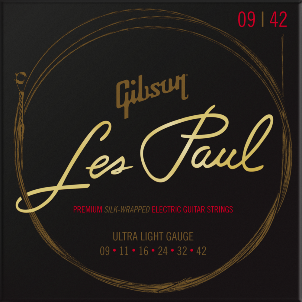 Gibson strings - Gibson Les Paul Premium 009-042, Ultra-Light, Silk-wrapped 電結他弦線